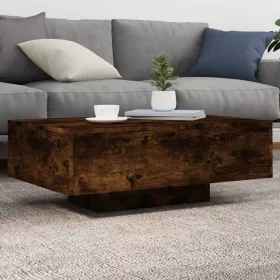   Füstös tölgy színű dohányzóasztal LED-lámpákkal 85 x 55 x 31 cm