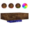 Füstös tölgy színű dohányzóasztal LED-lámpákkal 85 x 55 x 31 cm