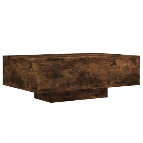 Füstös tölgy színű dohányzóasztal LED-lámpákkal 85 x 55 x 31 cm