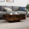 Füstös tölgy színű dohányzóasztal LED-lámpákkal 85 x 55 x 31 cm