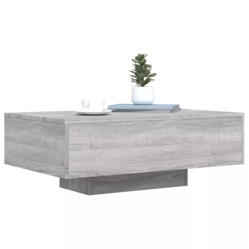 Szürke sonoma színű dohányzóasztal LED-lámpákkal 85x55x31 cm