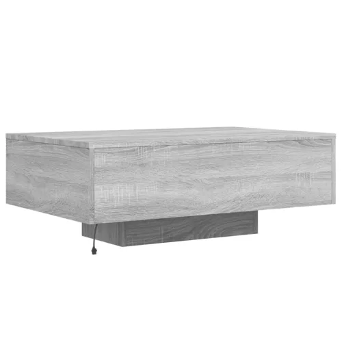 Szürke sonoma színű dohányzóasztal LED-lámpákkal 85x55x31 cm