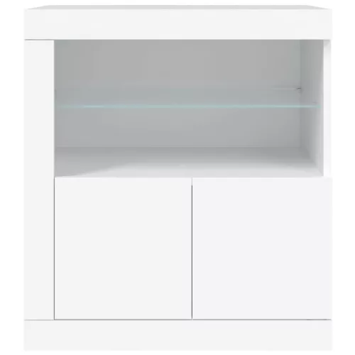 Fehér tálalószekrény LED-világítással 60,5 x 37 x 67 cm