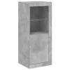 Betonszürke tálalószekrény LED-világítással 41 x 37 x 100 cm