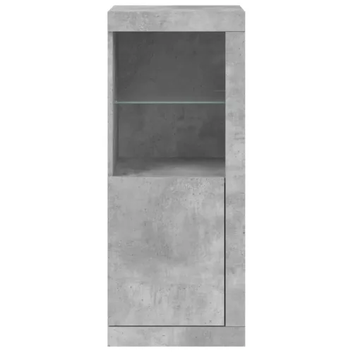 Betonszürke tálalószekrény LED-világítással 41 x 37 x 100 cm