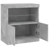 Betonszürke tálalószekrény LED-világítással 60 x 37 x 67 cm