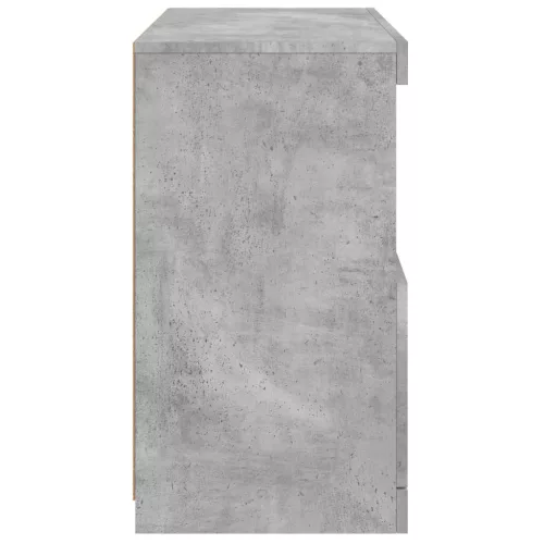 Betonszürke tálalószekrény LED-világítással 60 x 37 x 67 cm