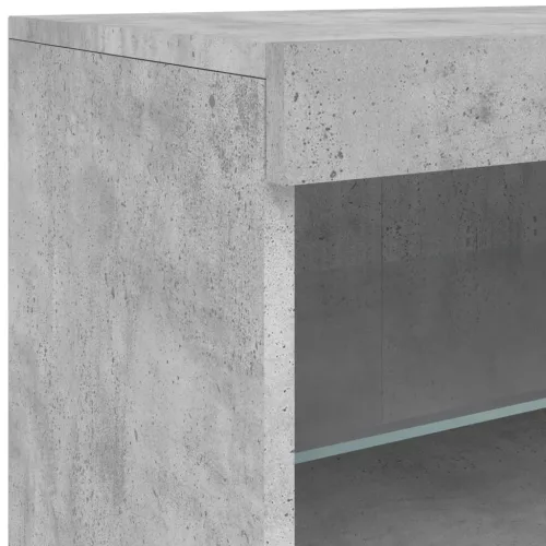 Betonszürke tálalószekrény LED-világítással 60 x 37 x 67 cm