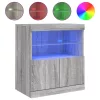 Szürke sonoma színű tálalószekrény LED-ekkel 60 x 37 x 67 cm