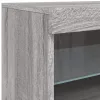 Szürke sonoma színű tálalószekrény LED-ekkel 60 x 37 x 67 cm