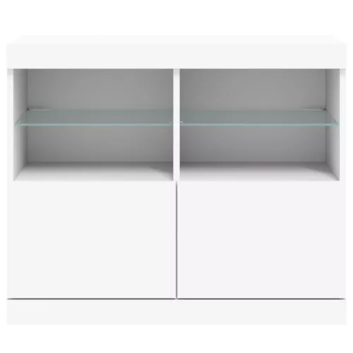 Fehér tálalószekrény LED-világítással 81 x 37 x 67 cm