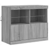 Szürke sonoma színű tálalószekrény LED-ekkel 81 x 37 x 67 cm