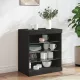 Fekete tálalószekrény LED-világítással 60,5 x 37 x 67 cm