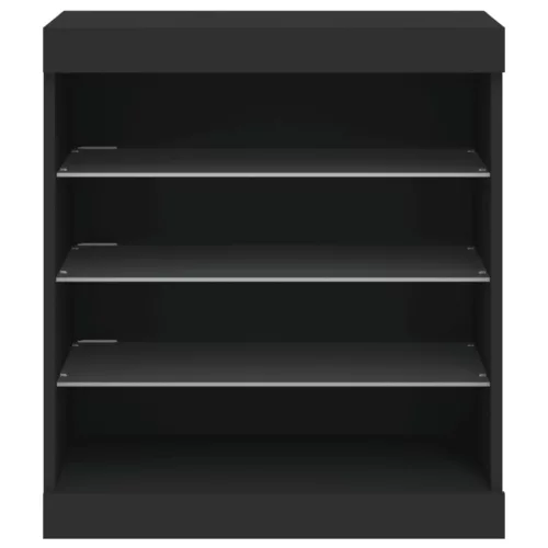 Fekete tálalószekrény LED-világítással 60,5 x 37 x 67 cm