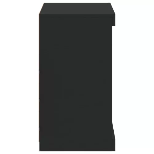 Fekete tálalószekrény LED-világítással 60,5 x 37 x 67 cm