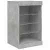 Betonszürke tálalószekrény LED-világítással 41 x 37 x 67 cm