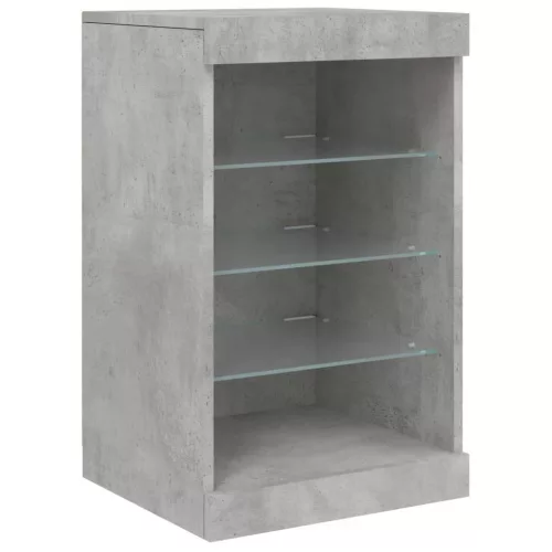 Betonszürke tálalószekrény LED-világítással 41 x 37 x 67 cm