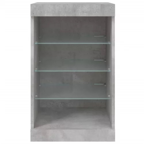 Betonszürke tálalószekrény LED-világítással 41 x 37 x 67 cm