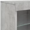 Betonszürke tálalószekrény LED-világítással 41 x 37 x 67 cm