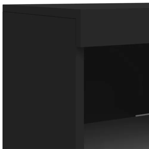 Fekete tálalószekrény LED-világítással 41 x 37 x 100 cm