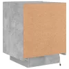 2 db betonszürke szerelt fa éjjeliszekrény LED-fényekkel