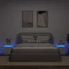 2 db fehér éjjeliszekrény LED-világítással 35 x 39 x 55 cm