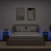 2 db fekete éjjeliszekrény LED-világítással 35 x 39 x 55 cm