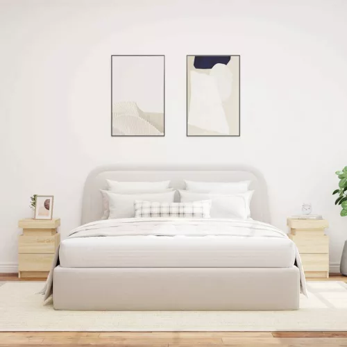 2 db sonoma tölgy színű éjjeliszekrény LED-del 35 x 39 x 55 cm