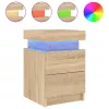 2 db sonoma tölgy színű éjjeliszekrény LED-del 35 x 39 x 55 cm
