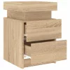 2 db sonoma tölgy színű éjjeliszekrény LED-del 35 x 39 x 55 cm