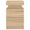 2 db sonoma tölgy színű éjjeliszekrény LED-del 35 x 39 x 55 cm