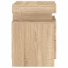2 db sonoma tölgy színű éjjeliszekrény LED-del 35 x 39 x 55 cm
