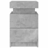 Betonszürke éjjeliszekrény LED-világítással 35 x 39 x 55 cm