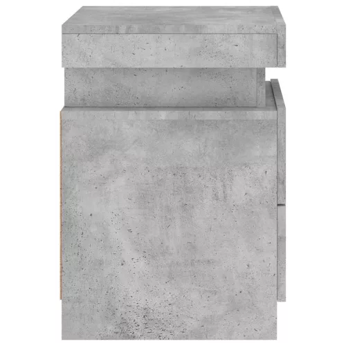 Betonszürke éjjeliszekrény LED-világítással 35 x 39 x 55 cm
