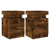 2 db sonoma tölgy színű éjjeliszekrény LED-ekkel 35x39x55 cm