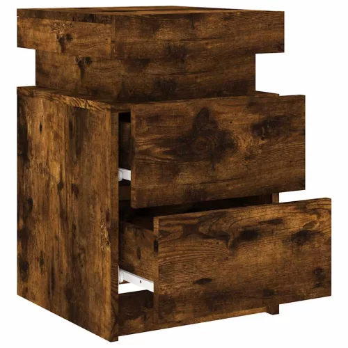 2 db sonoma tölgy színű éjjeliszekrény LED-ekkel 35x39x55 cm