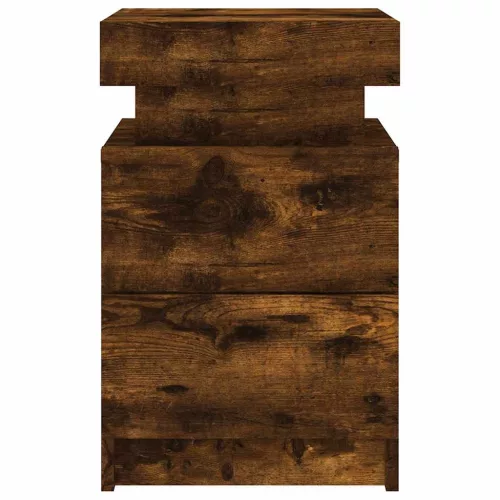 2 db sonoma tölgy színű éjjeliszekrény LED-ekkel 35x39x55 cm