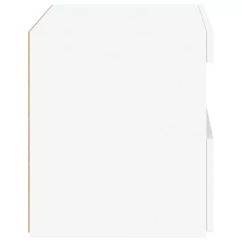 2 db fehér műfa éjjeliszekrény LED-fényekkel 50x40x45 cm