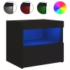 Fekete éjjeliszekrény LED-világítással 50 x 40 x 45 cm