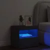 Fekete éjjeliszekrény LED-világítással 50 x 40 x 45 cm