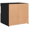 Fekete éjjeliszekrény LED-világítással 50 x 40 x 45 cm