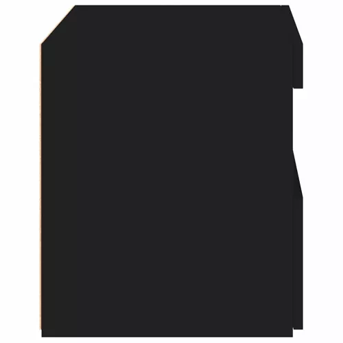 2 db fekete műfa éjjeliszekrény LED-fényekkel 50x40x45 cm