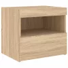 2 db sonoma tölgy színű éjjeliszekrény LED-ekkel 50x40x45 cm