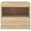 2 db sonoma tölgy színű éjjeliszekrény LED-ekkel 50x40x45 cm
