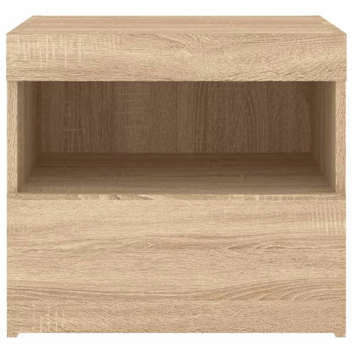 2 db sonoma tölgy színű éjjeliszekrény LED-ekkel 50x40x45 cm
