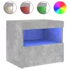 Betonszürke éjjeliszekrény LED-világítással 50 x 40 x 45 cm