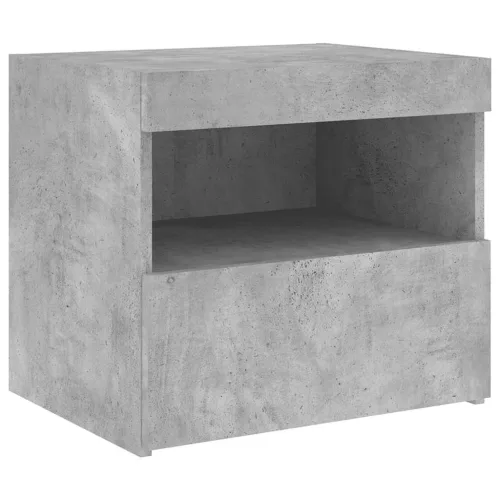 Betonszürke éjjeliszekrény LED-világítással 50 x 40 x 45 cm