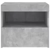 Betonszürke éjjeliszekrény LED-világítással 50 x 40 x 45 cm