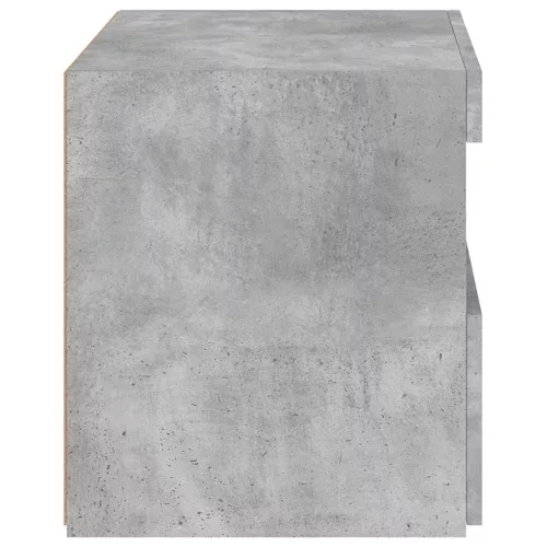Betonszürke éjjeliszekrény LED-világítással 50 x 40 x 45 cm