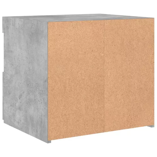 Betonszürke éjjeliszekrény LED-világítással 50 x 40 x 45 cm